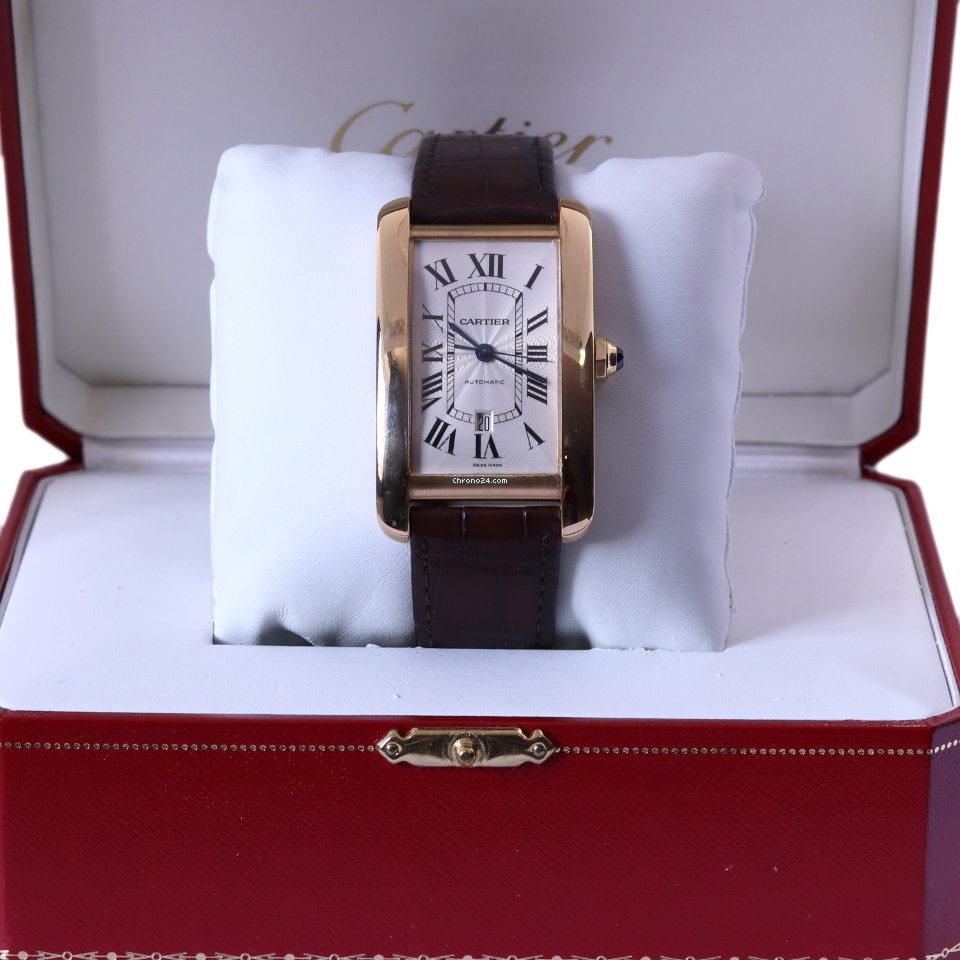 IMG_9081 Cartier Tank Americaine Mens watch Unisex Automatic Yellow gold 2926 Replica 8