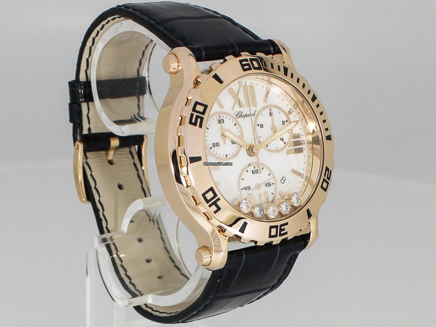 IMG_9081 Chopard Happy Sport Womens watch Quartz Red gold 283581-5003 Replica 8
