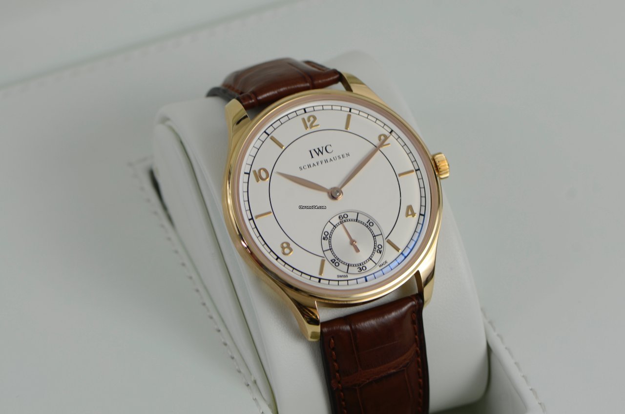 IWC Portuguese Hand-Wound Mens watch Unisex Manual winding Rose gold IW544503 Replica 8