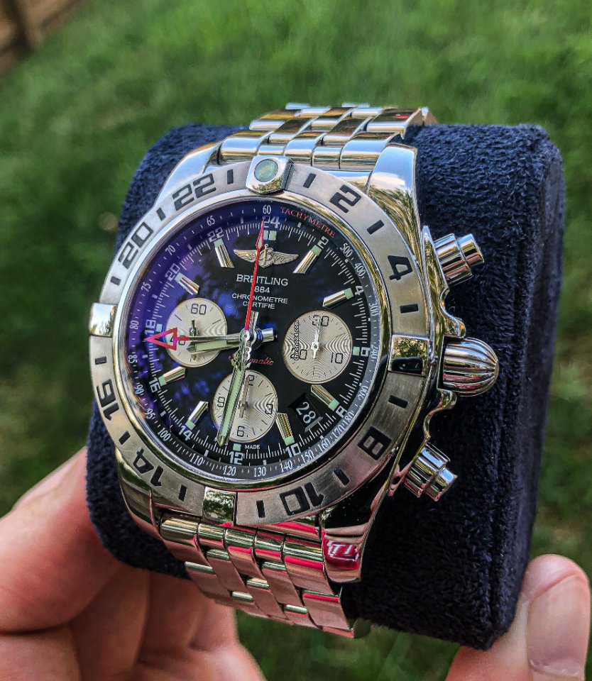 IMG_9081 Breitling Chronomat 44 GMT Mens watch Unisex Automatic Steel AB0420B9 BB56 375A Replica 8