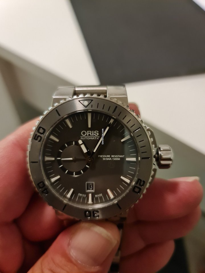 IMG_9081 Oris Aquis Titan Mens watch Unisex Automatic Titanium 01 743 7664 7253-07 8 26 75PEB Replica 8