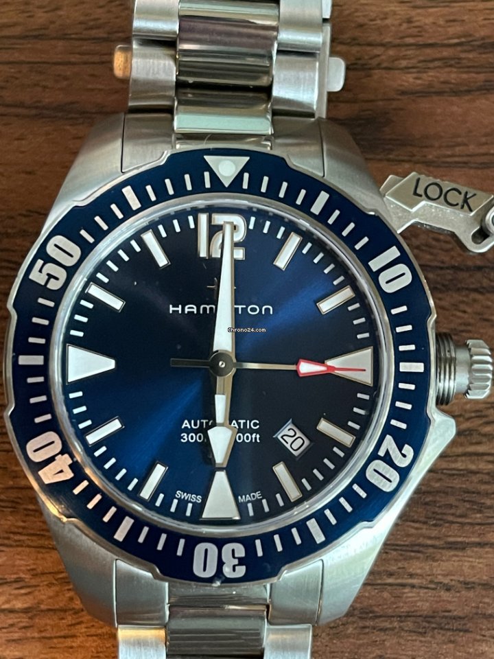 IMG_9081 Hamilton Khaki Navy Frogman Mens watch Unisex Automatic Steel H77705145 Replica 8