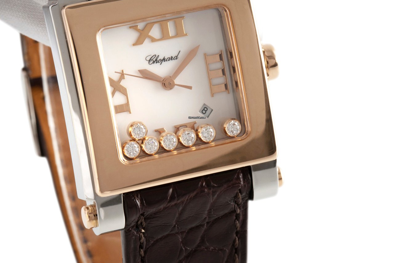 IMG_9081 Chopard Happy Sport Womens watch Quartz Gold Steel 278497-9001 Replica 8