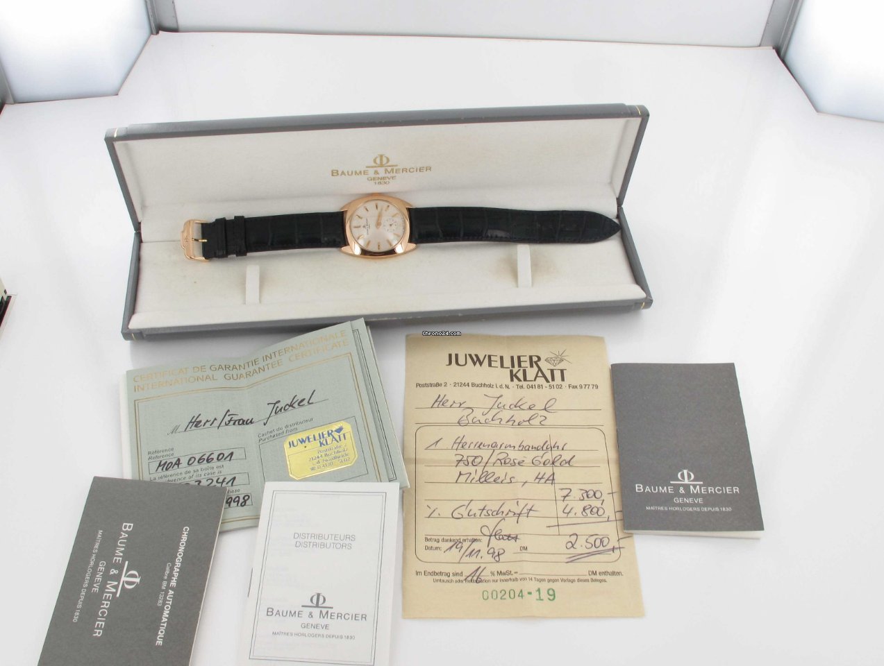 Baume & Mercier Manual winding Rose gold MV045178 Replica 8