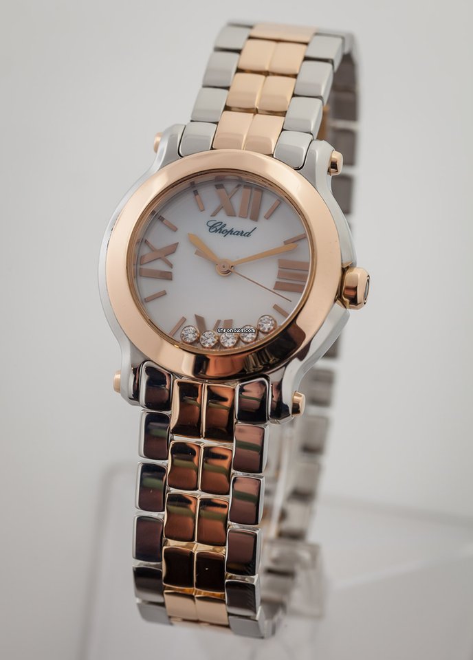IMG_9081 Chopard Happy Sport Womens watch Quartz Gold Steel 278509-6003 Replica 8