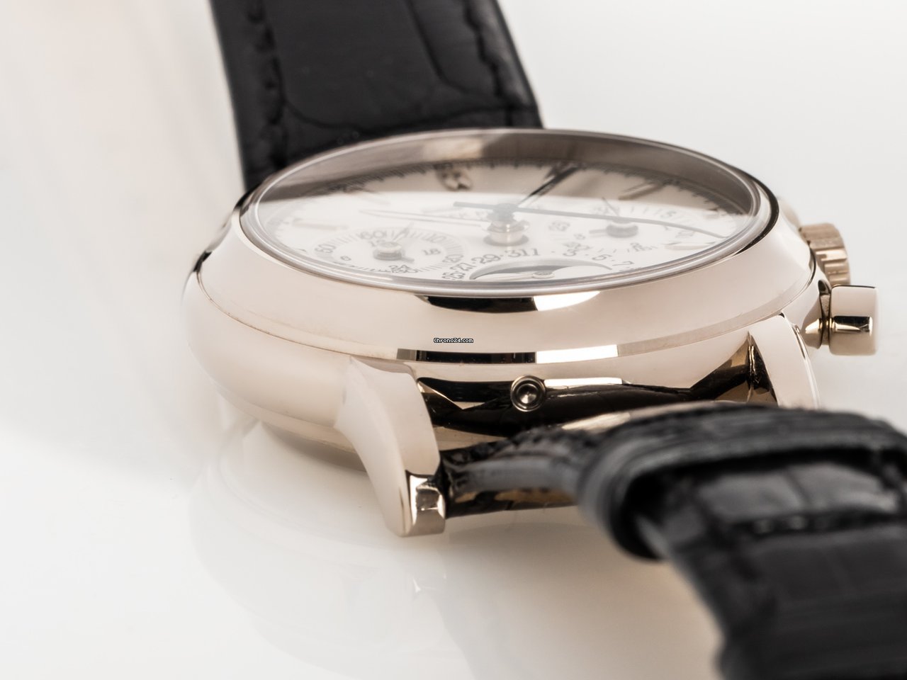 IMG_9081 Patek Philippe Perpetual Calendar Chronograph Mens watch Unisex Manual winding White gold 3970EG-016 Replica 8