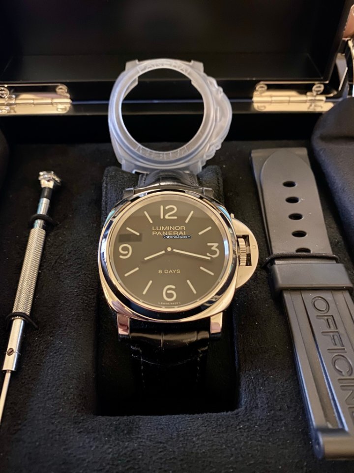 IMG_9081 Panerai Luminor Base 8 Days Mens watch Unisex Manual winding Steel PAM 560 Replica 8
