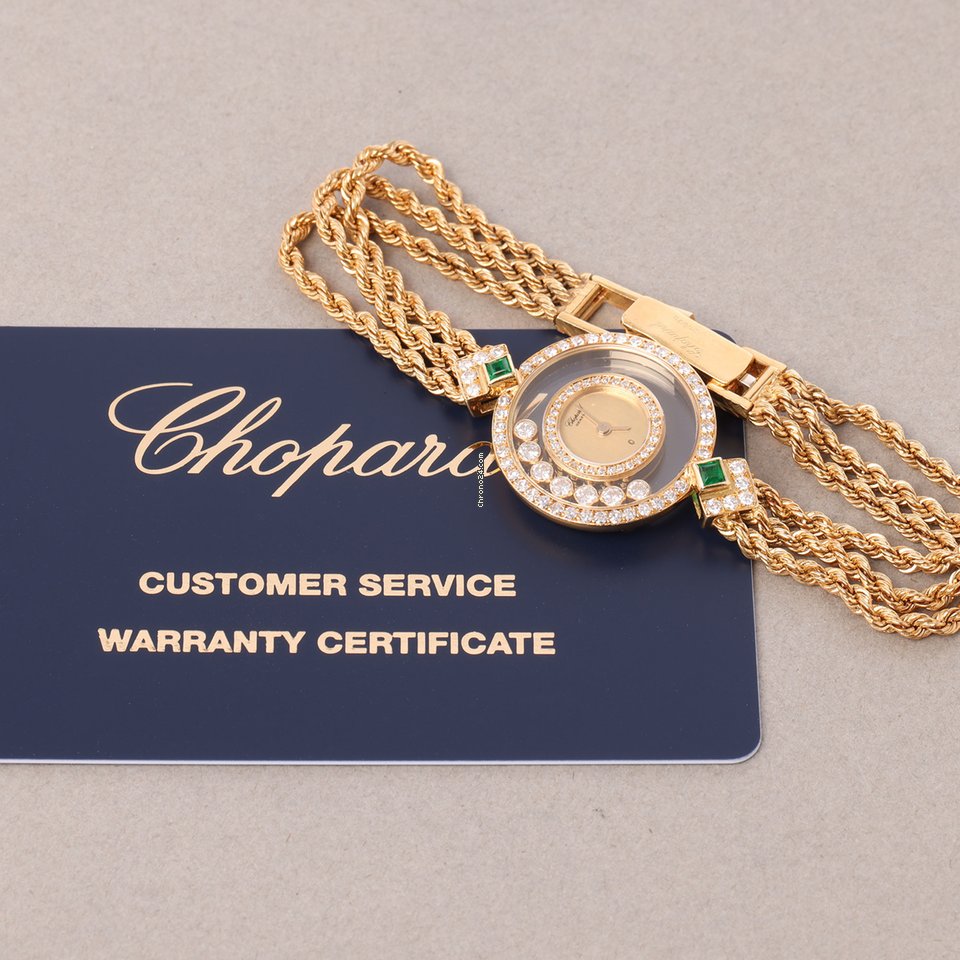 IMG_9081 Chopard Happy Diamonds Womens watch Quartz Yellow gold 4066 Replica 8