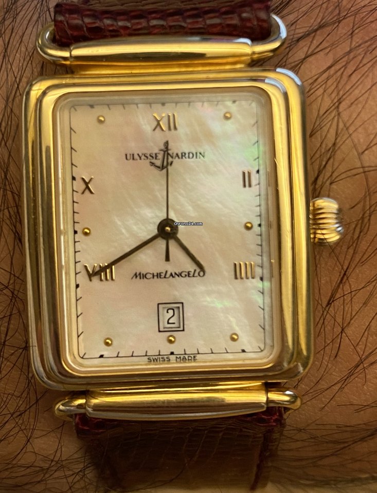IMG_9081 Ulysse Nardin Michelangelo Mens watch Unisex Automatic Yellow gold 181-42 Replica 8