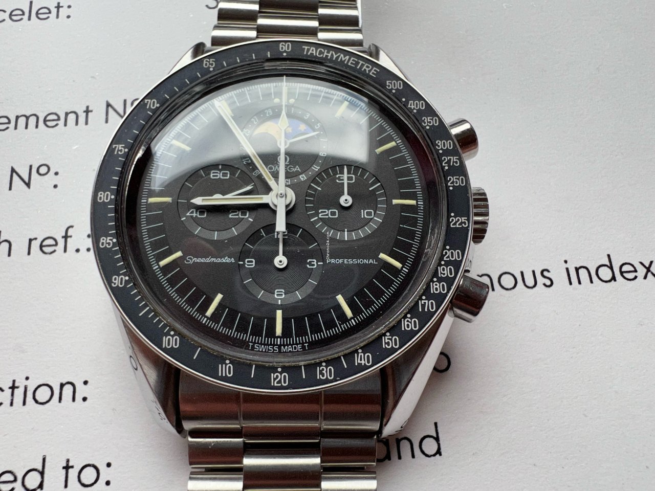 Omega Speedmaster Professional Moonwatch Moonphase Mens watch Unisex Manual winding Steel 345.0809 Replica 8