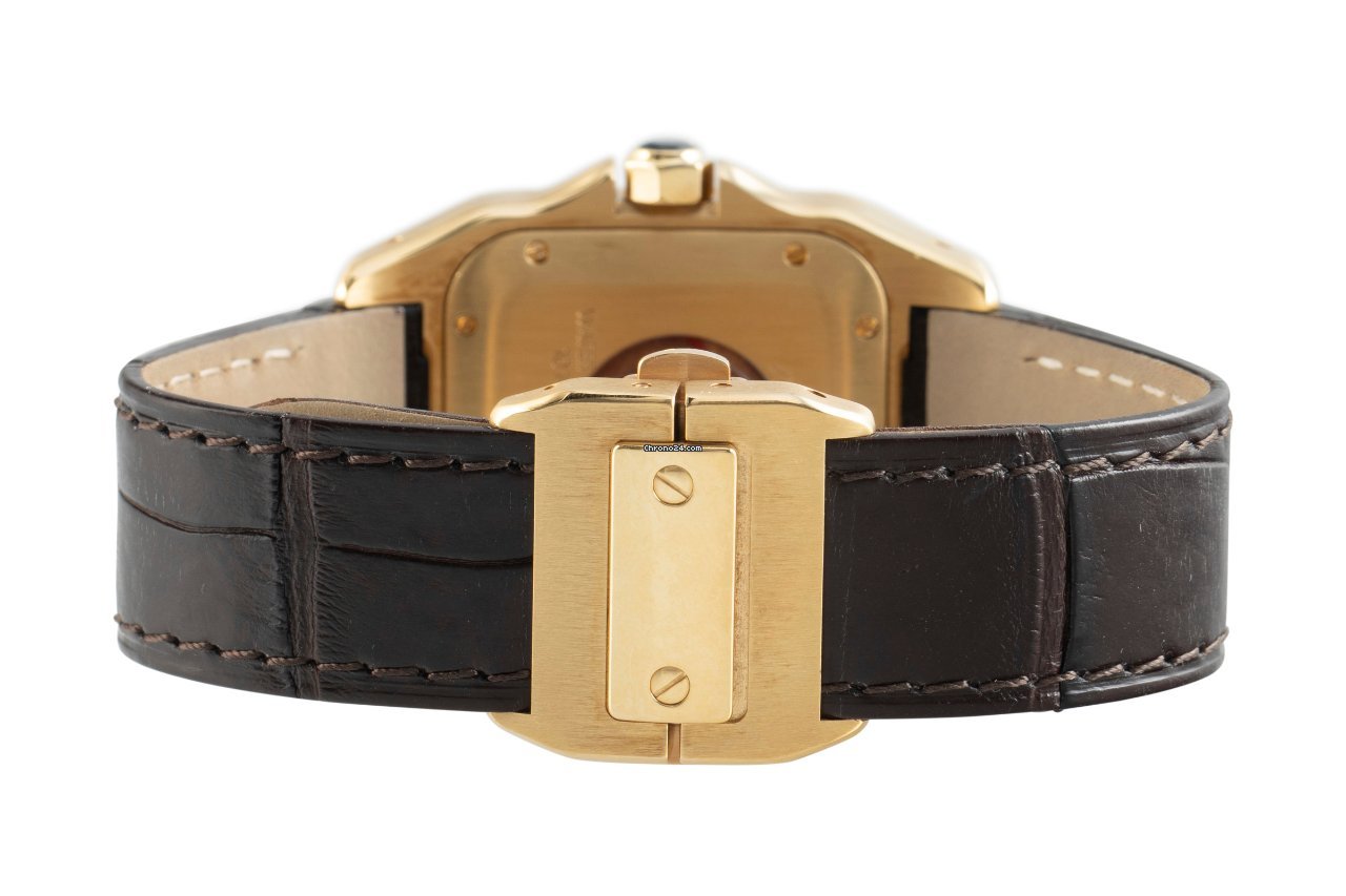 IMG_9081 Cartier Santos 100 Mens watch Unisex Automatic Yellow gold 2880 Replica 8