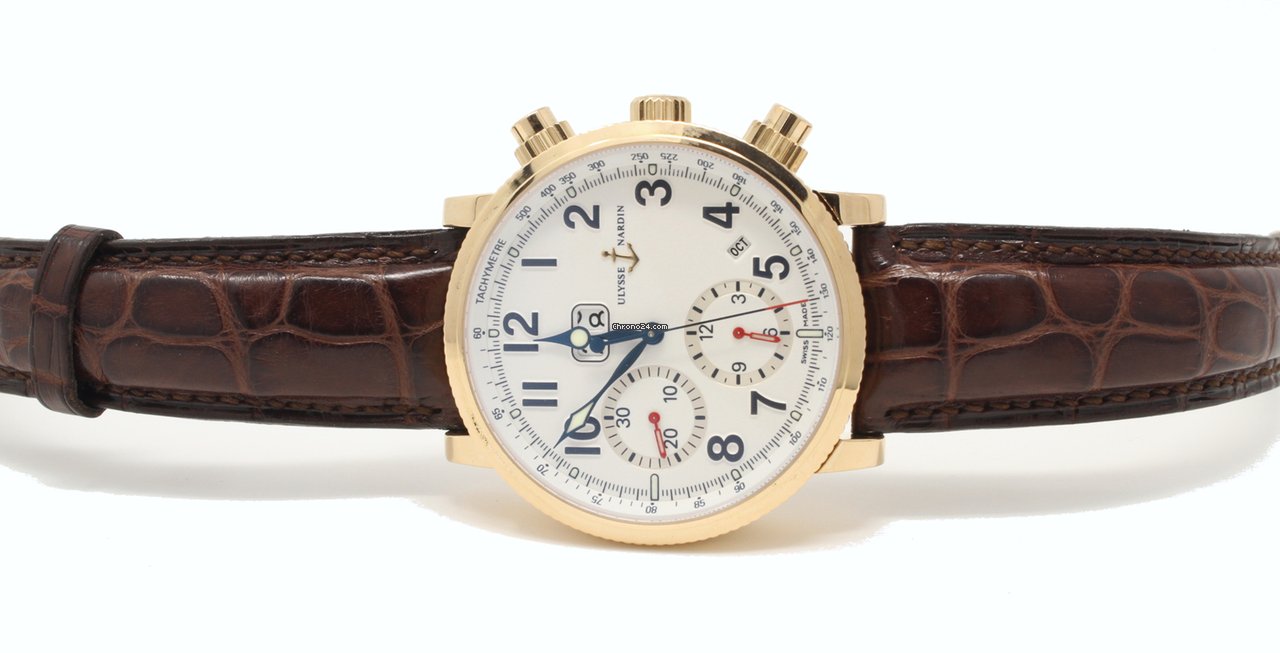 Ulysse Nardin Marine Chronograph Mens watch Unisex Automatic Rose gold 516-22 Replica 8