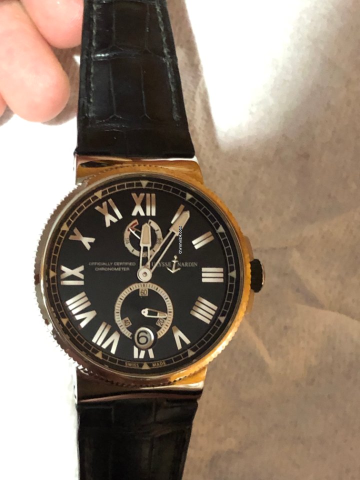 IMG_9081 Ulysse Nardin Marine Chronometer Manufacture Mens watch Unisex Automatic Steel 1183-122 Replica 8