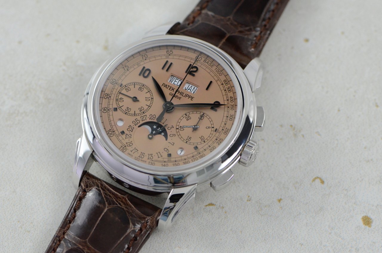 IMG_9081 Patek Philippe Perpetual Calendar Chronograph Mens watch Unisex Manual winding Platinum 5270P-001 Replica 8