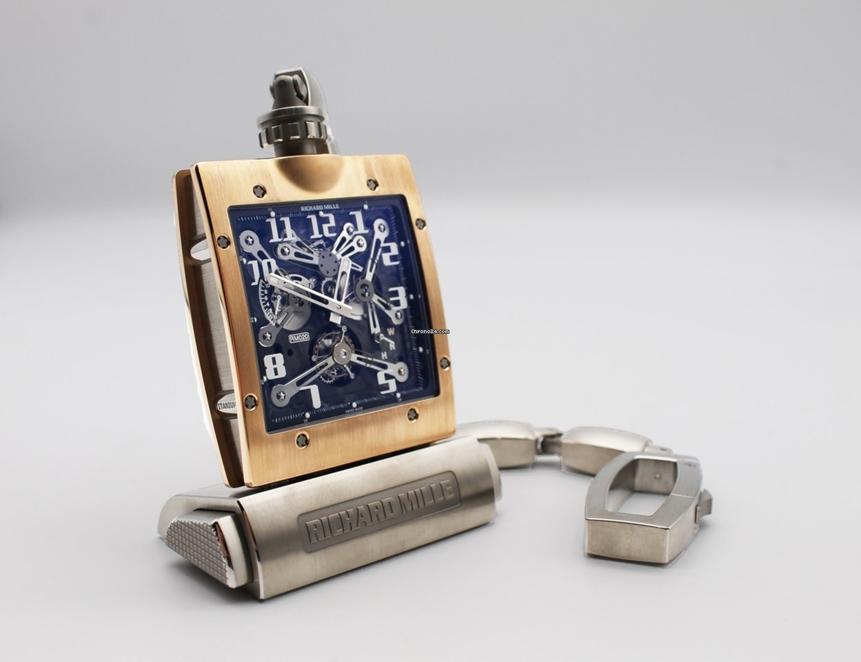 Richard Mille Mens watch Unisex Manual winding Rose gold RM 020 Replica 8