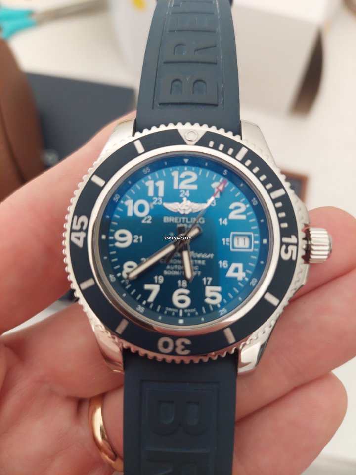 IMG_9081 Breitling Superocean II 42 Mens watch Unisex Automatic Steel A17365D1 Replica 8