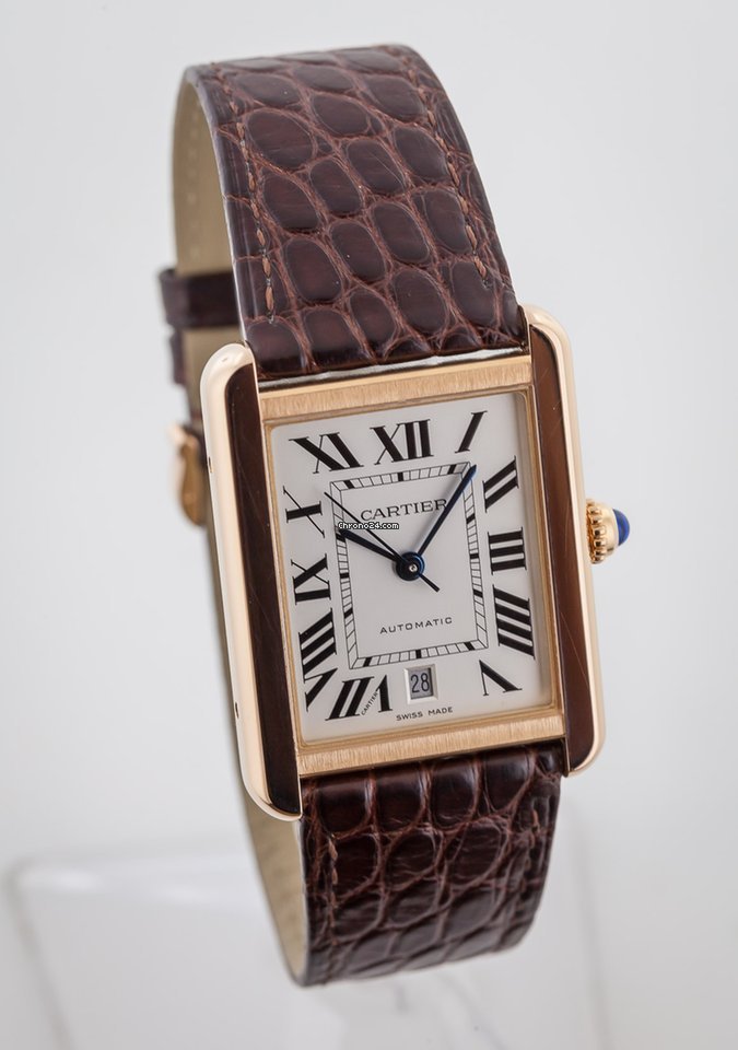 IMG_9081 Cartier Tank Solo Mens watch Unisex Automatic Rose gold W5200026 Replica 8