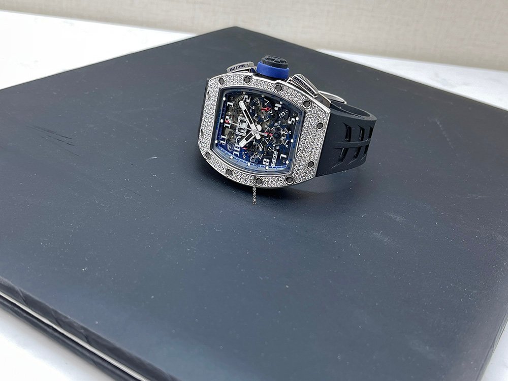 IMG_9081 Richard Mille RM 011 Mens watch Unisex Automatic White gold RM011 CA WG Replica 8