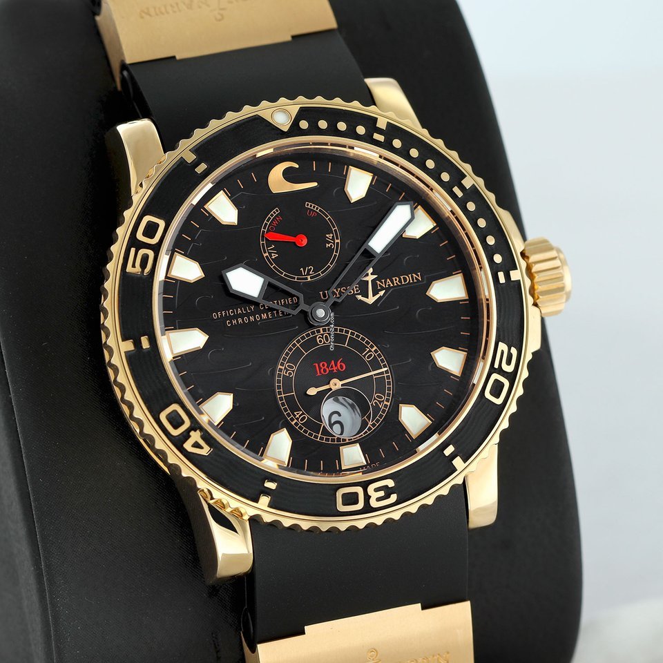 IMG_9081 Ulysse Nardin Maxi Marine Diver Mens watch Unisex Automatic Rose gold 266-37LE-3a Replica 8