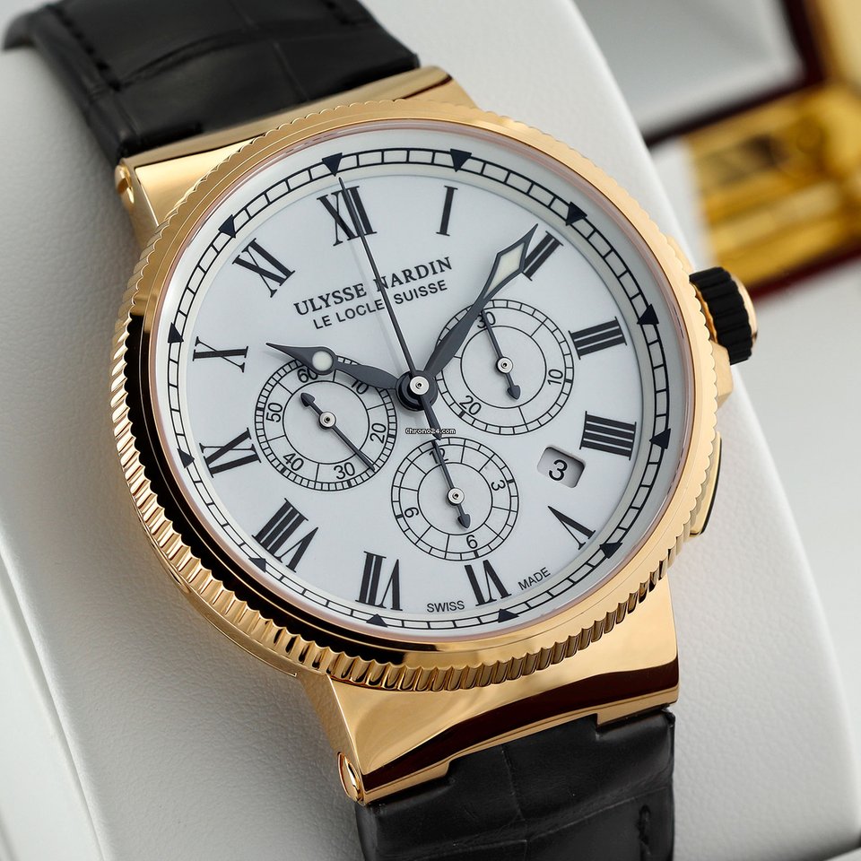 Ulysse Nardin Marine Chronograph Mens watch Unisex Automatic Rose gold 1506-150 LE Replica 8