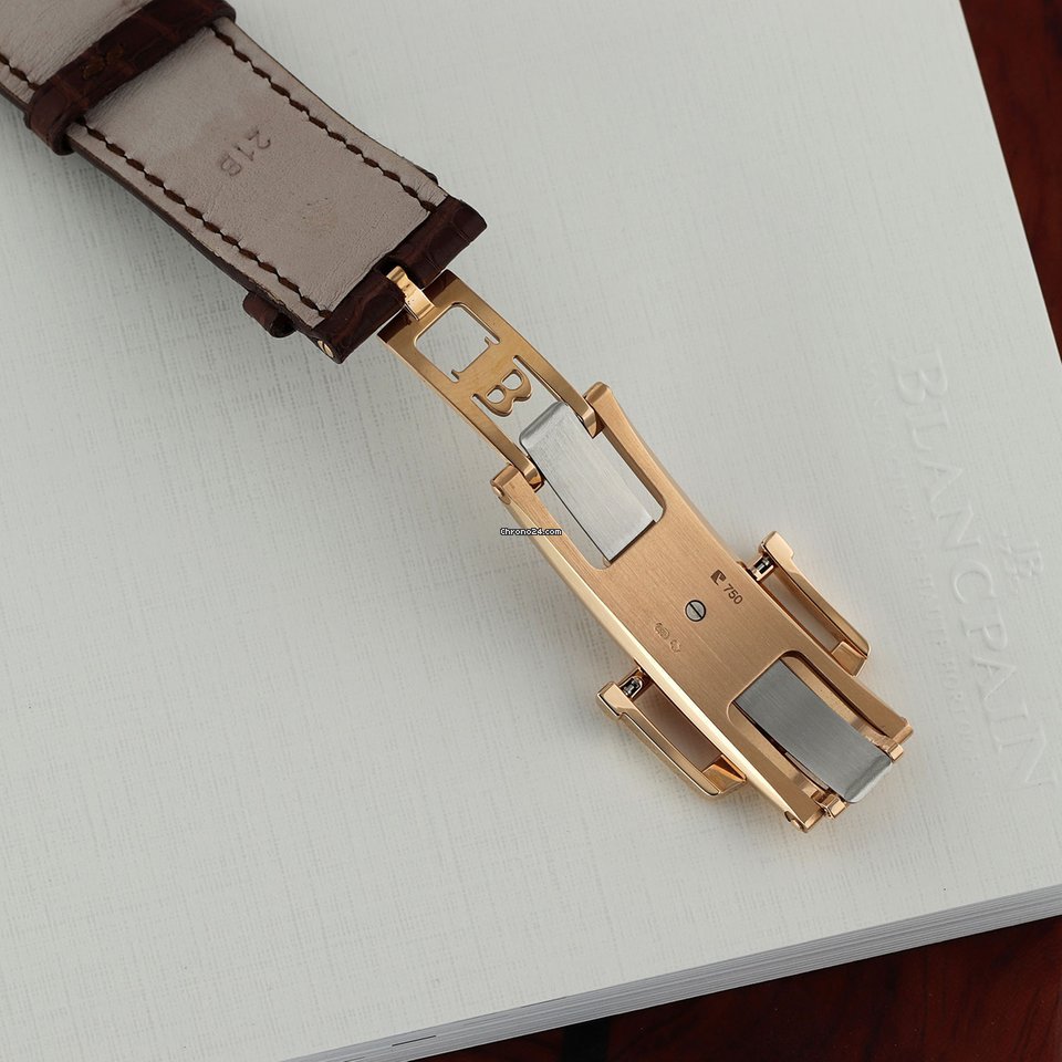 IMG_9081 Blancpain Villeret Ultra-Slim Mens watch Unisex Manual winding Rose gold 6606-3642-55b Replica 8