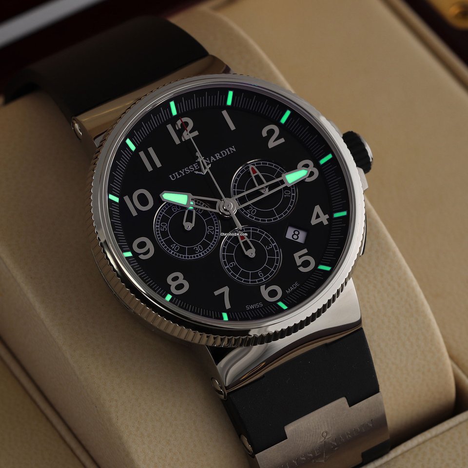 IMG_9081 Ulysse Nardin Marine Chronograph Mens watch Unisex Automatic Steel 1503-150-3 62 Replica 8
