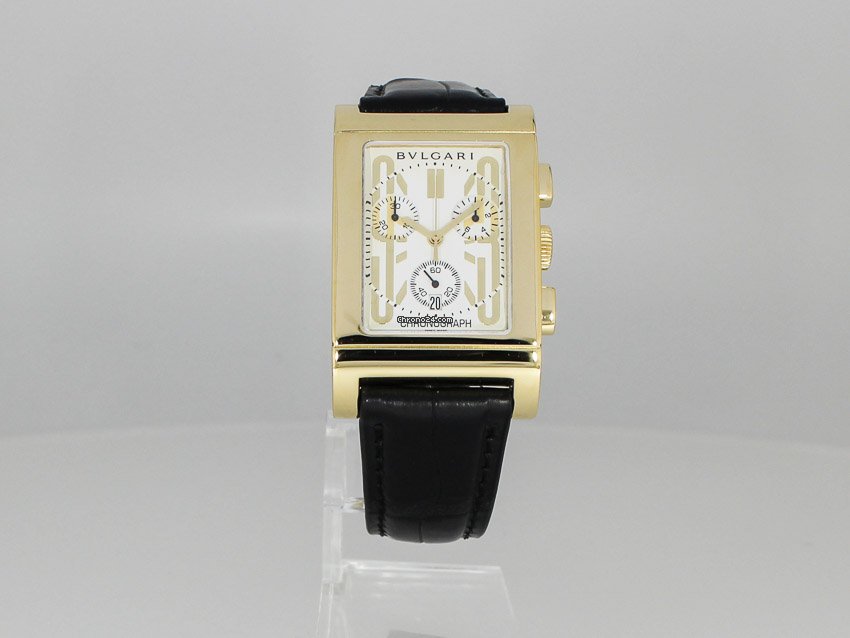 IMG_9081 Bulgari Rettangolo Mens watch Unisex Quartz Yellow gold RTC49G Replica 8
