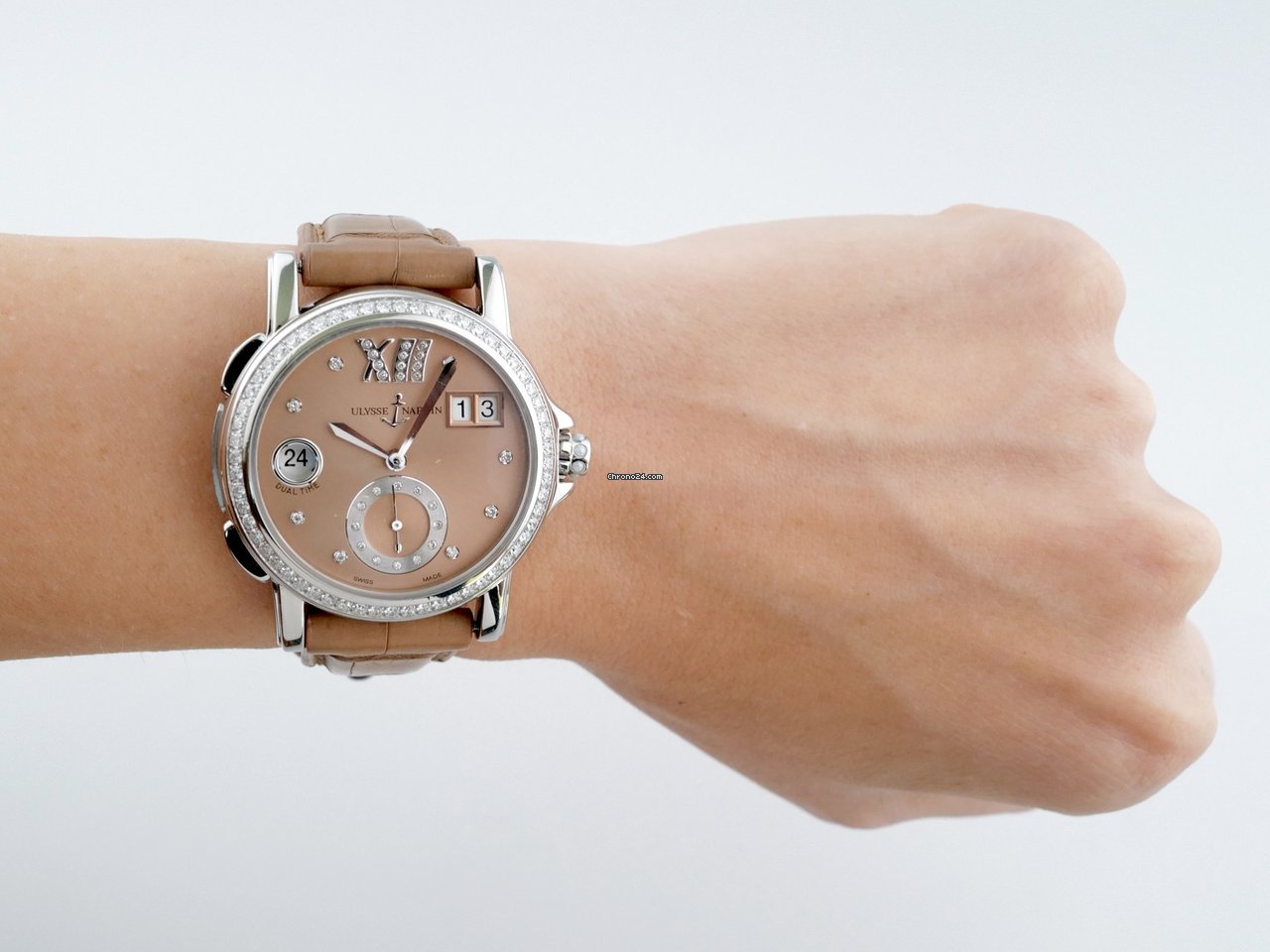IMG_9081 Ulysse Nardin Dual Time Womens watch Automatic Steel 243-22B 30-09 Replica 8