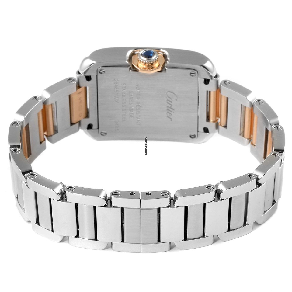 IMG_9081 Cartier Tank Anglaise Womens watch Quartz Gold Steel W5310036 Replica 8