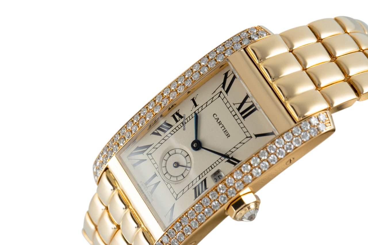 Cartier Tank Americaine Mens watch Unisex Quartz Yellow gold 8119 Replica 8