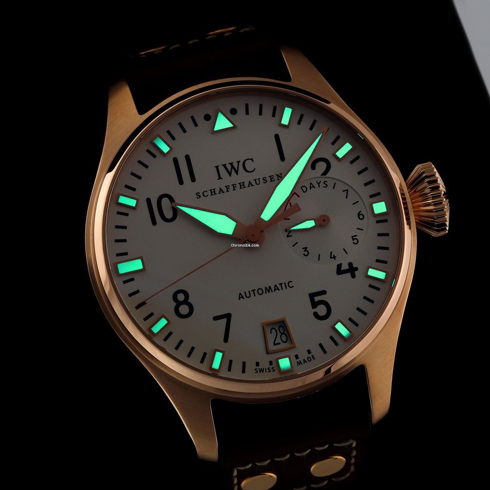 IMG_9081 IWC Big Pilot Mens watch Unisex Automatic Rose gold IW500425 Replica 8