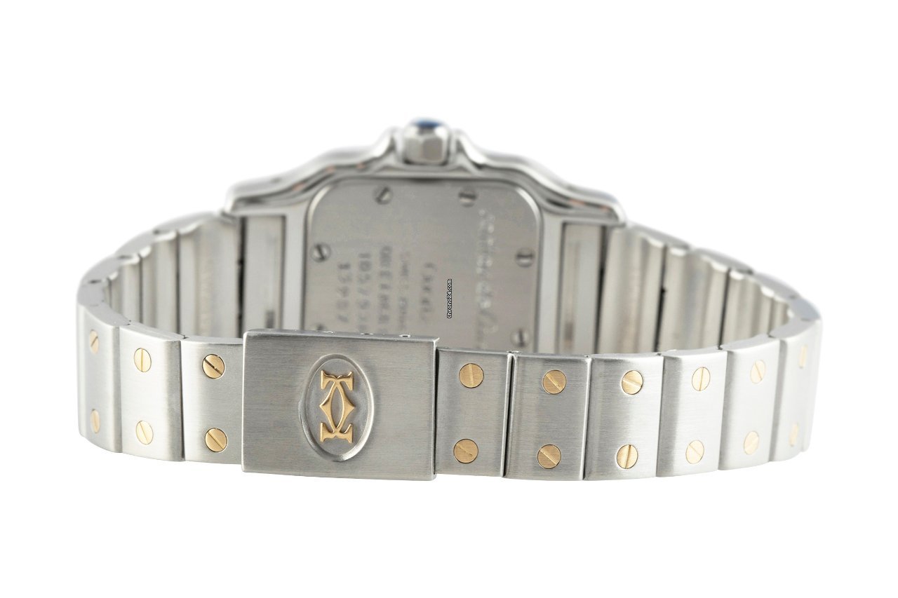 IMG_9081 Cartier Santos Galbee Womens watch Quartz Gold Steel 1057930 Replica 8