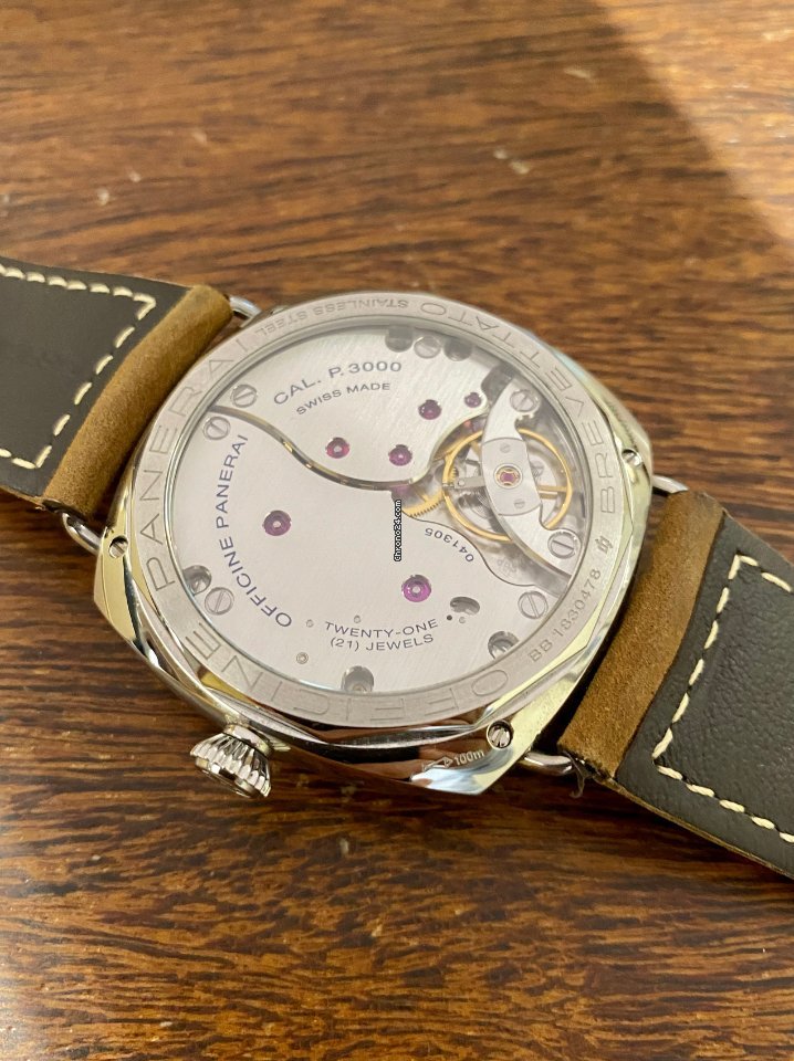 IMG_9081 Panerai Radiomir 3 Days 47mm Mens watch Unisex Manual winding Steel PAM 00424orPAM 424 Replica 8