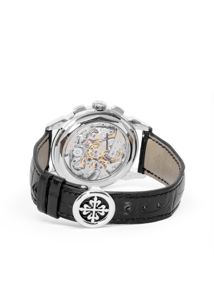 IMG_9081 Patek Philippe Perpetual Calendar Chronograph Mens watch Unisex Manual winding White gold 5270G-013 Replica 8