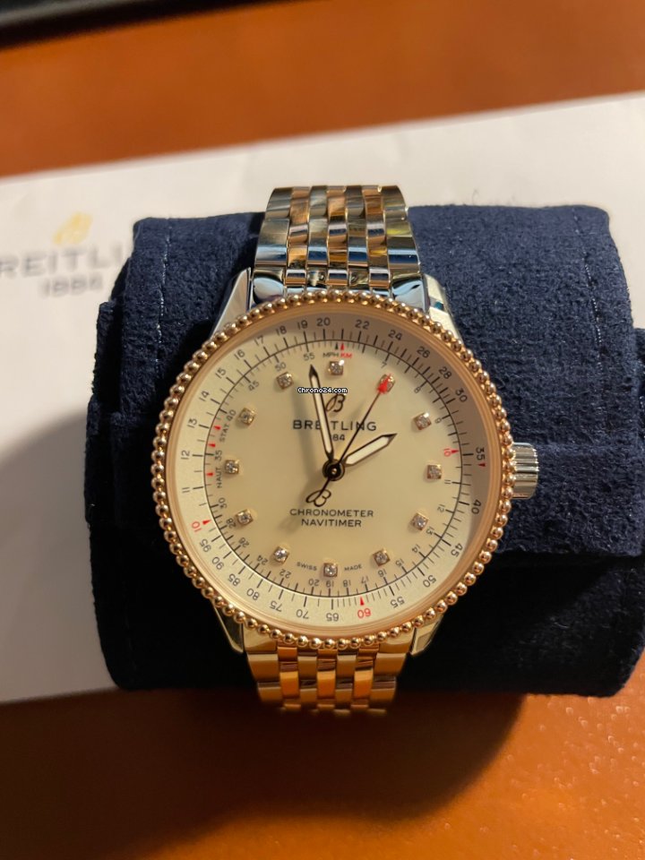 IMG_9081 Breitling Navitimer Womens watch Automatic Gold Steel U17395211A1U1 Replica 8