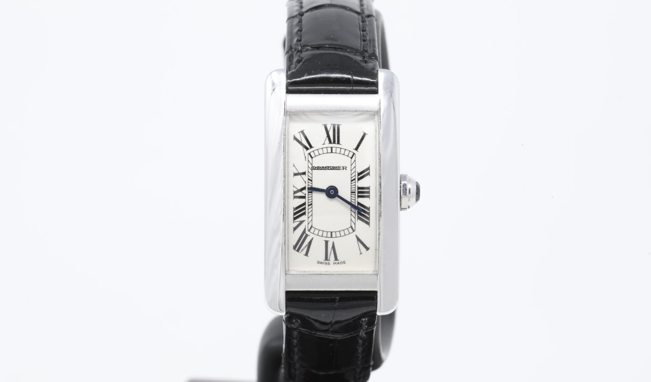 IMG_9081 Cartier Tank Americaine Womens watch Quartz White gold 2489 Replica 8