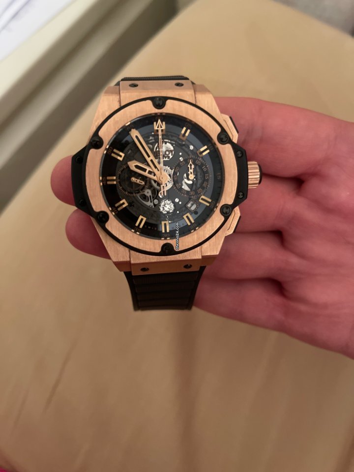 IMG_9081 Hublot King Power Mens watch Unisex Automatic Rose gold 701.OX.0180.RX Replica 8