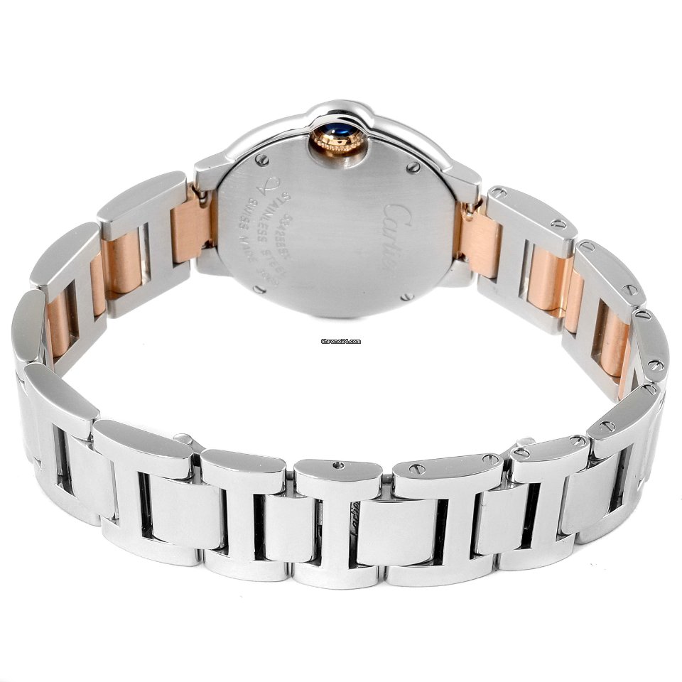 IMG_9081 Cartier Ballon Bleu 28mm Womens watch Quartz Steel W6920034 Replica 8