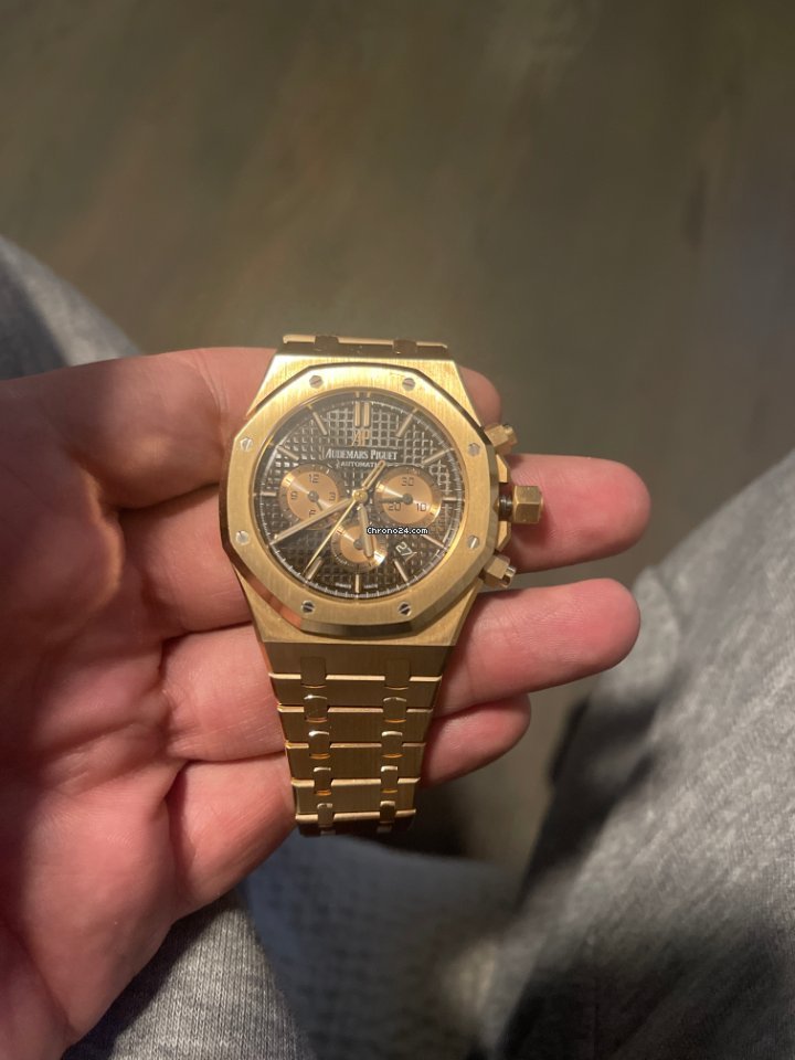 IMG_9081 Audemars Piguet Royal Oak Chronograph Mens watch Unisex Automatic Rose gold 26331or Replica 8