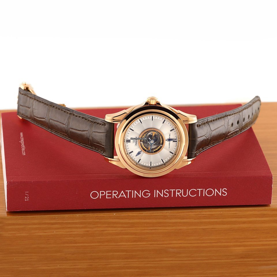 IMG_9081 Omega De Ville Central Tourbillon Mens watch Unisex Automatic Rose gold 5933.30.32 Replica 8
