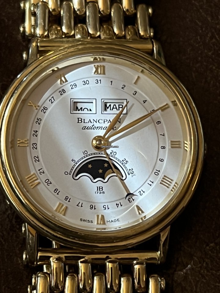 IMG_9081 Blancpain Villeret Quantieme Complet Mens watch Unisex Automatic Yellow gold 6264-3642-55B Replica 8