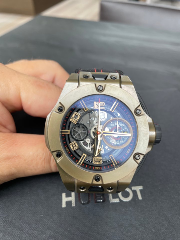 IMG_9081 Hublot Big Bang Ferrari Mens watch Unisex Automatic Yellow gold 402.MX.0138.WR Replica 8