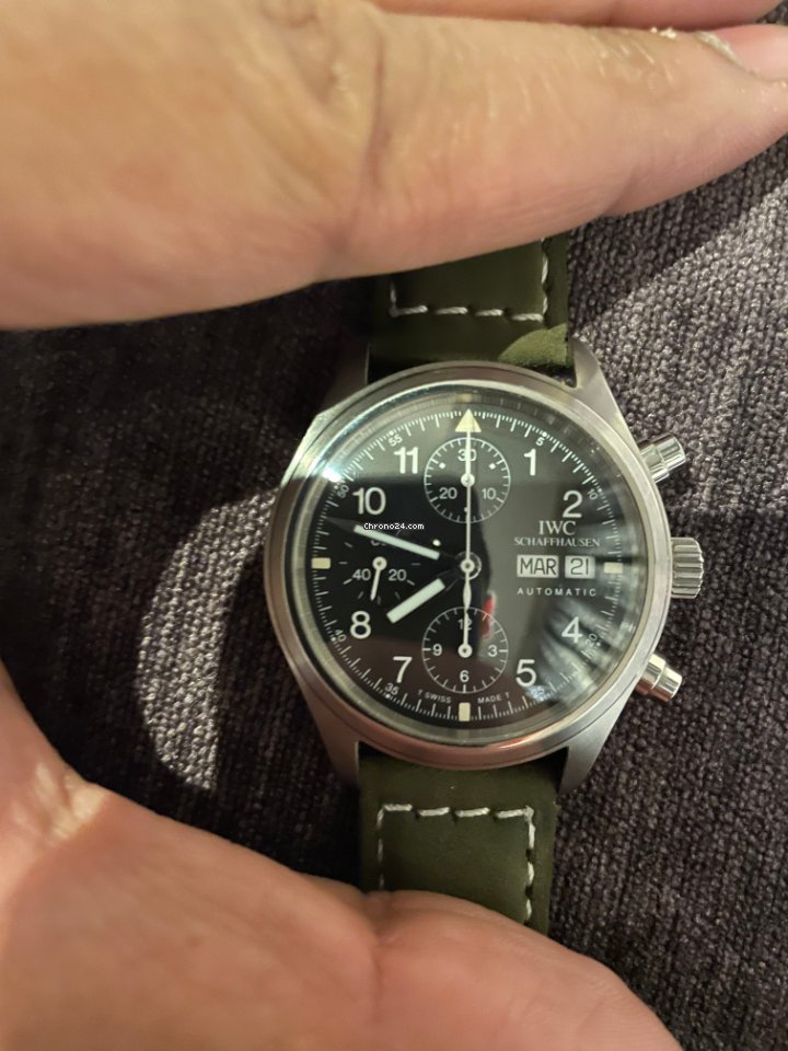 IMG_9081 IWC Pilot Chronograph Mens watch Unisex Automatic Steel IW3706 Replica 8