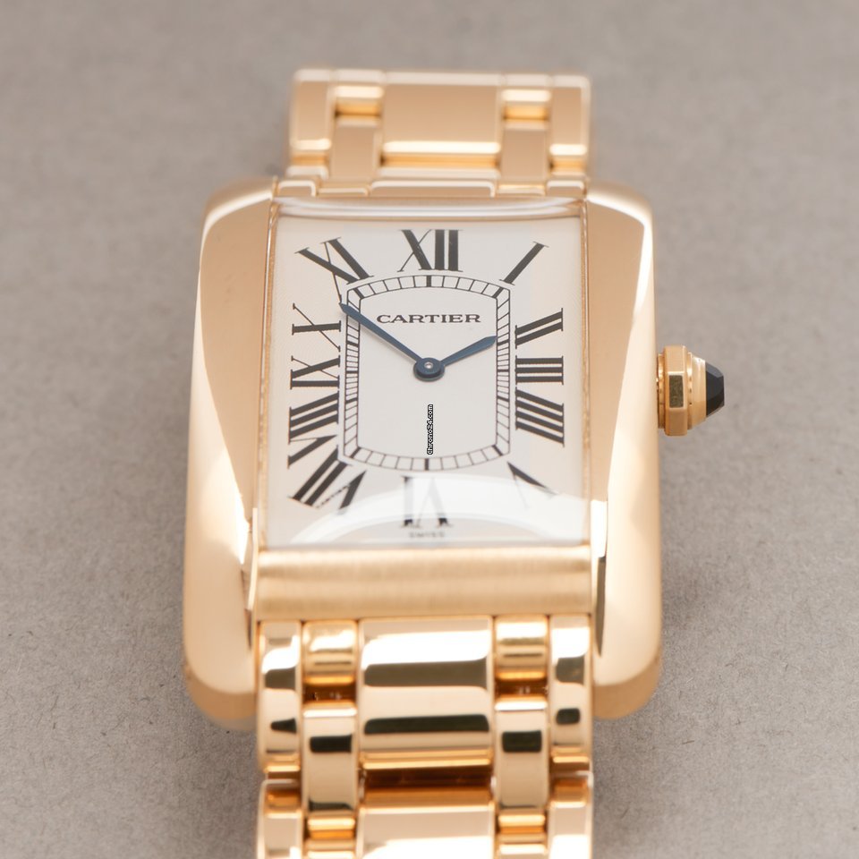 Cartier Tank Americaine Mens watch Unisex Manual winding Yellow gold 1735 Replica 8