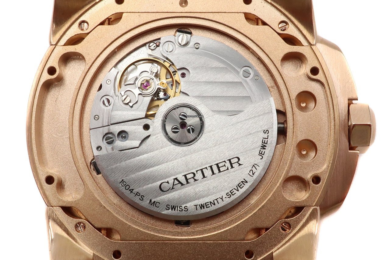 IMG_9081 Cartier Calibre de Cartier Mens watch Unisex Automatic Red gold W7100007 Replica 8