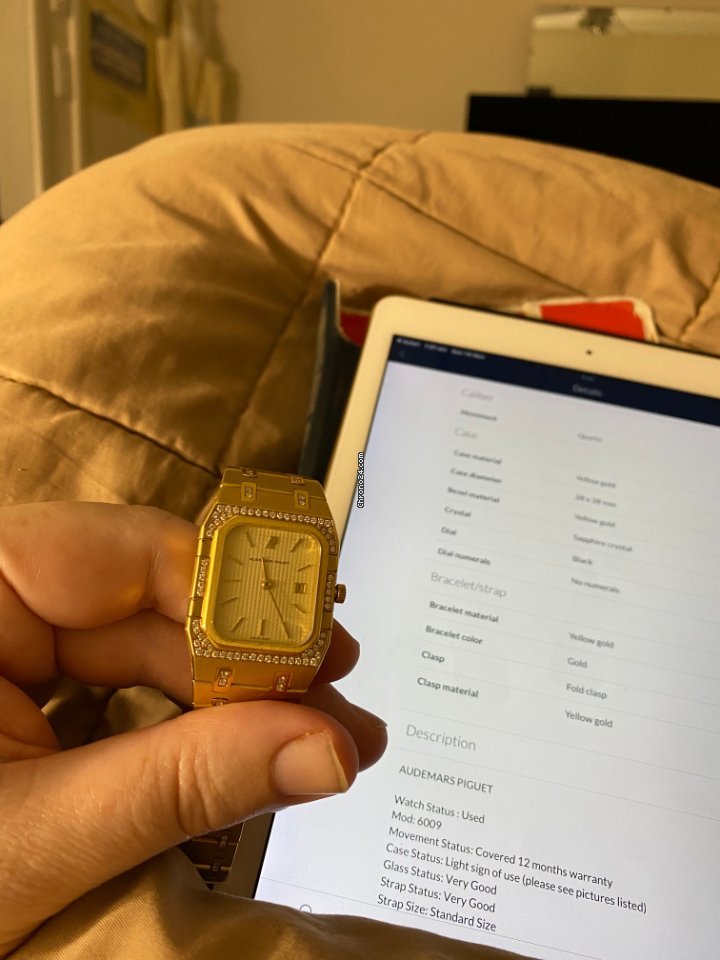 IMG_9081 Audemars Piguet Royal Oak Mens watch Unisex Quartz Yellow gold 6005 Replica 8