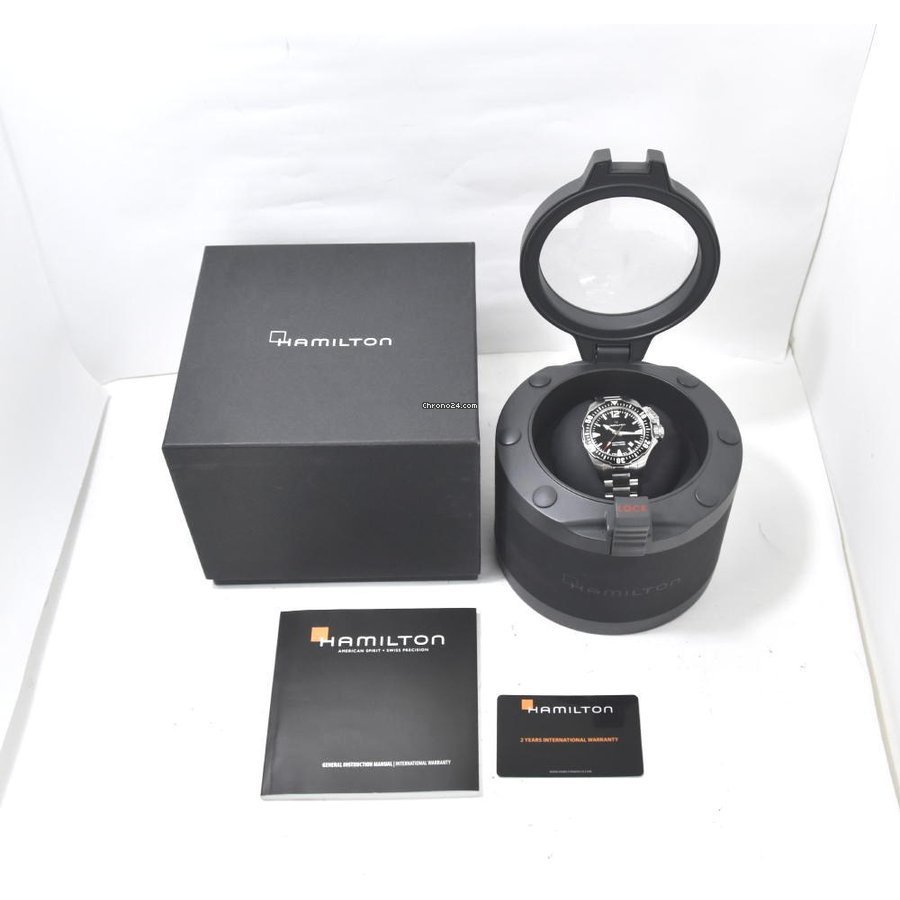 IMG_9081 Hamilton Khaki Navy Frogman Mens watch Unisex Automatic Steel H77605135 Replica 8