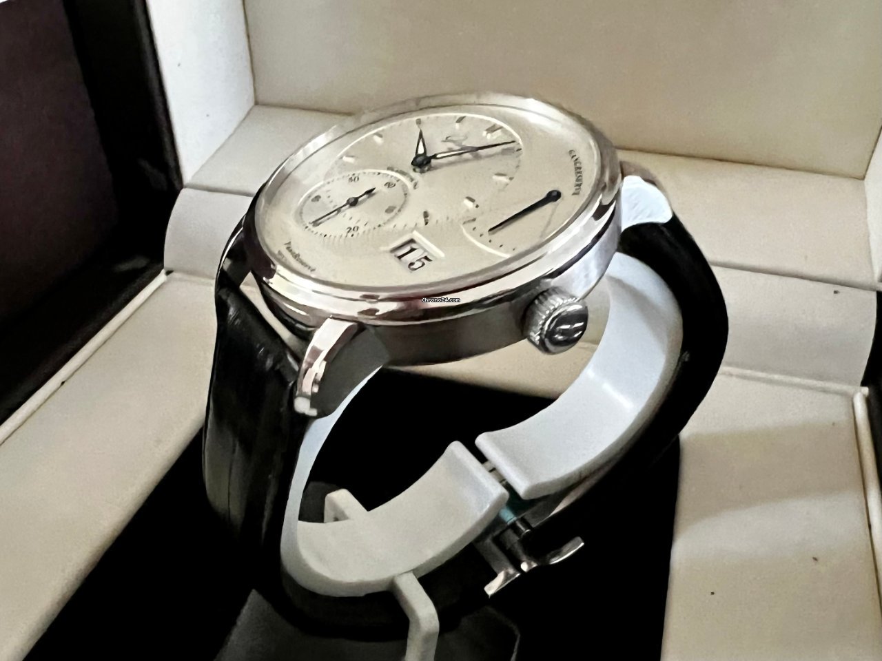 IMG_9081 Glashutte Original PanoReserve Mens watch Unisex Manual winding Steel 1-65-01-22-12-04 Replica 8