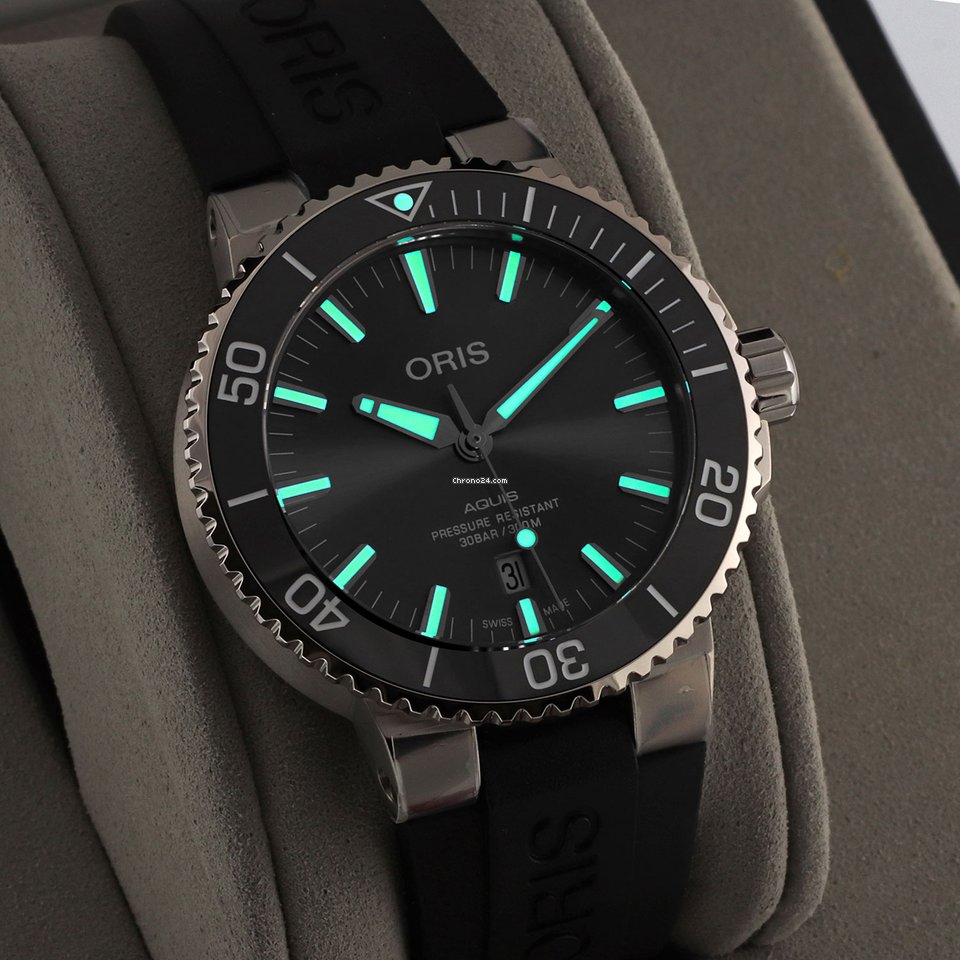 IMG_9081 Oris Aquis Titanium Date Mens watch Unisex Automatic Titanium 01 733 7730 7153-07 4 24 64TEB Replica 8