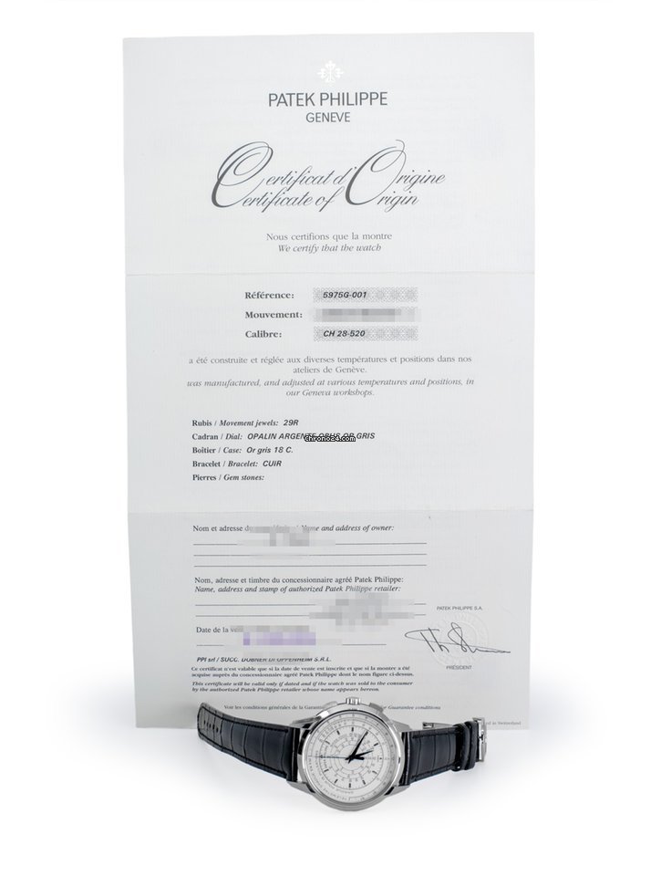 IMG_9081 Patek Philippe Chronograph Mens watch Unisex Automatic White gold 5975G-001 Replica 8